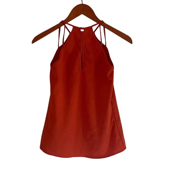 Burnt Orange Racerback Cami, Clasp Closure, High Neck, Double Spaghetti Strap, S - Picture 4 of 11